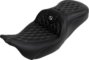 Roadsofa LS With Driver's Backrest Seat, Silver Stitch - 08-23 Touring Seat Saddlemen Default Title