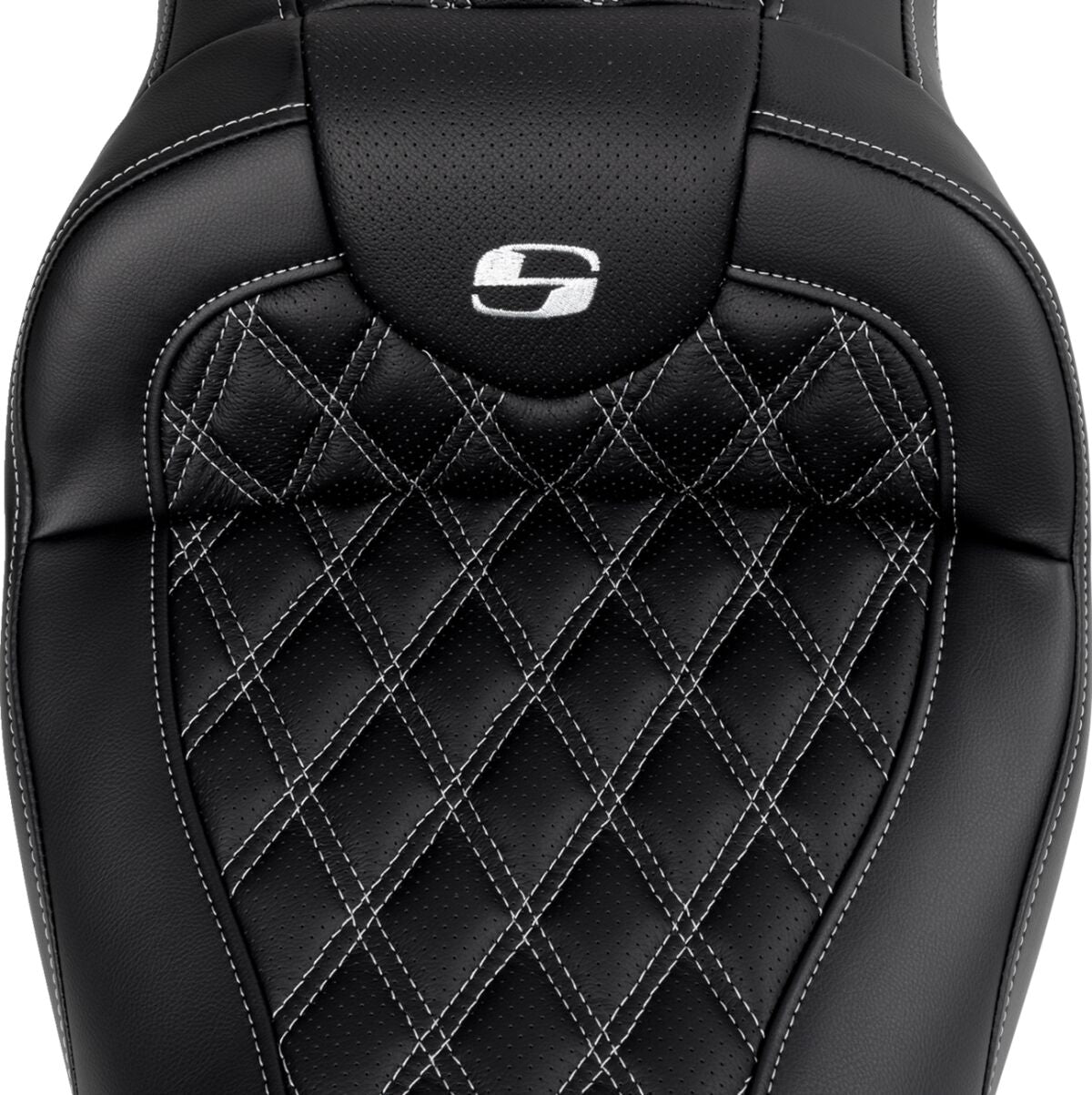 Roadsofa LS With Driver's Backrest Seat, Silver Stitch - 08-23 Touring Seat Saddlemen
