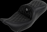 Saddlemen Roadsofa LS With Driver's Backrest Seat, Silver Stitch - 08-23 Touring Seat Saddlemen
