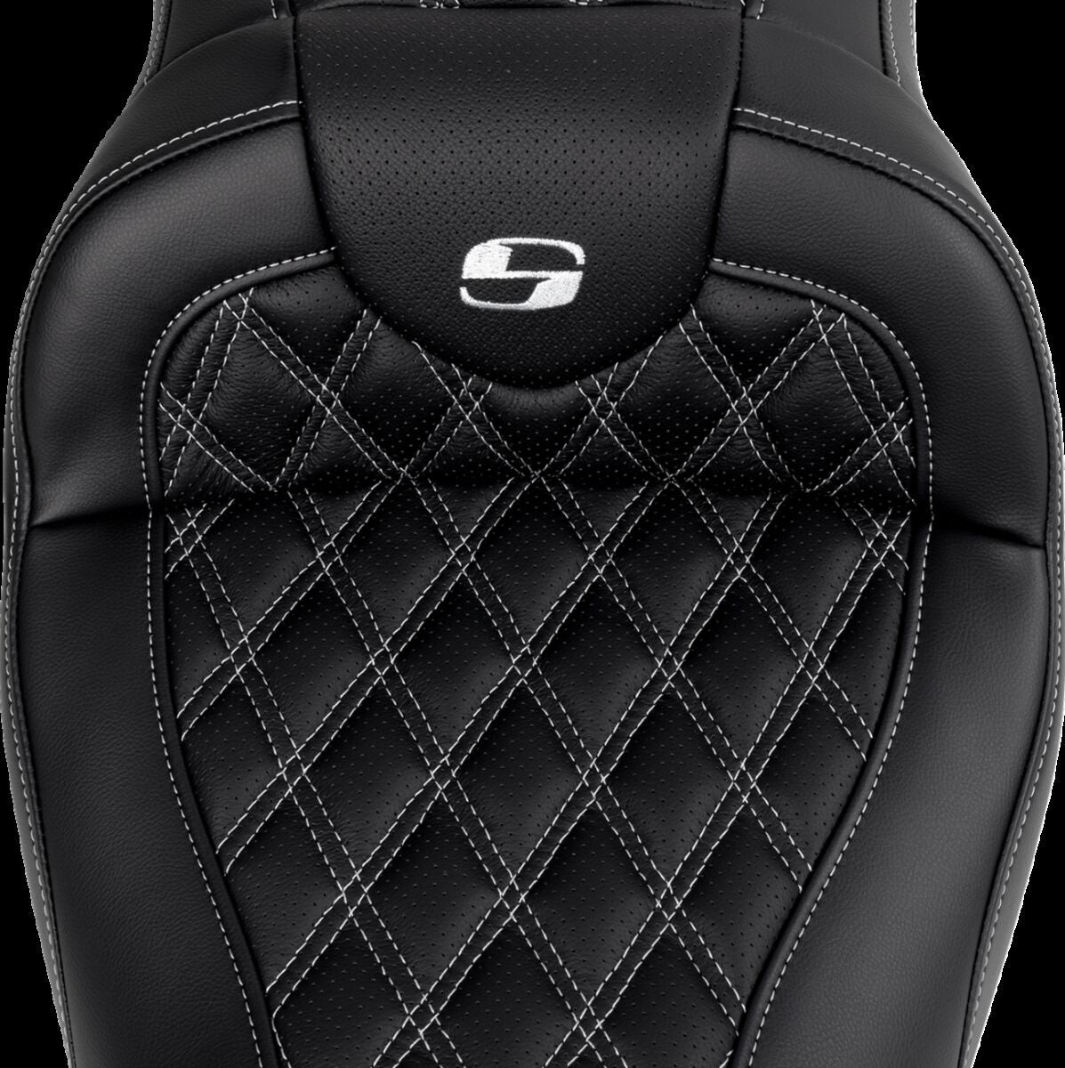 Saddlemen Roadsofa LS With Driver's Backrest Seat, Silver Stitch - 08-23 Touring Seat Saddlemen