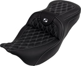 Roadsofa LS With Driver's Backrest Seat, White Stitch - 08-23 Touring Seat Saddlemen Default Title