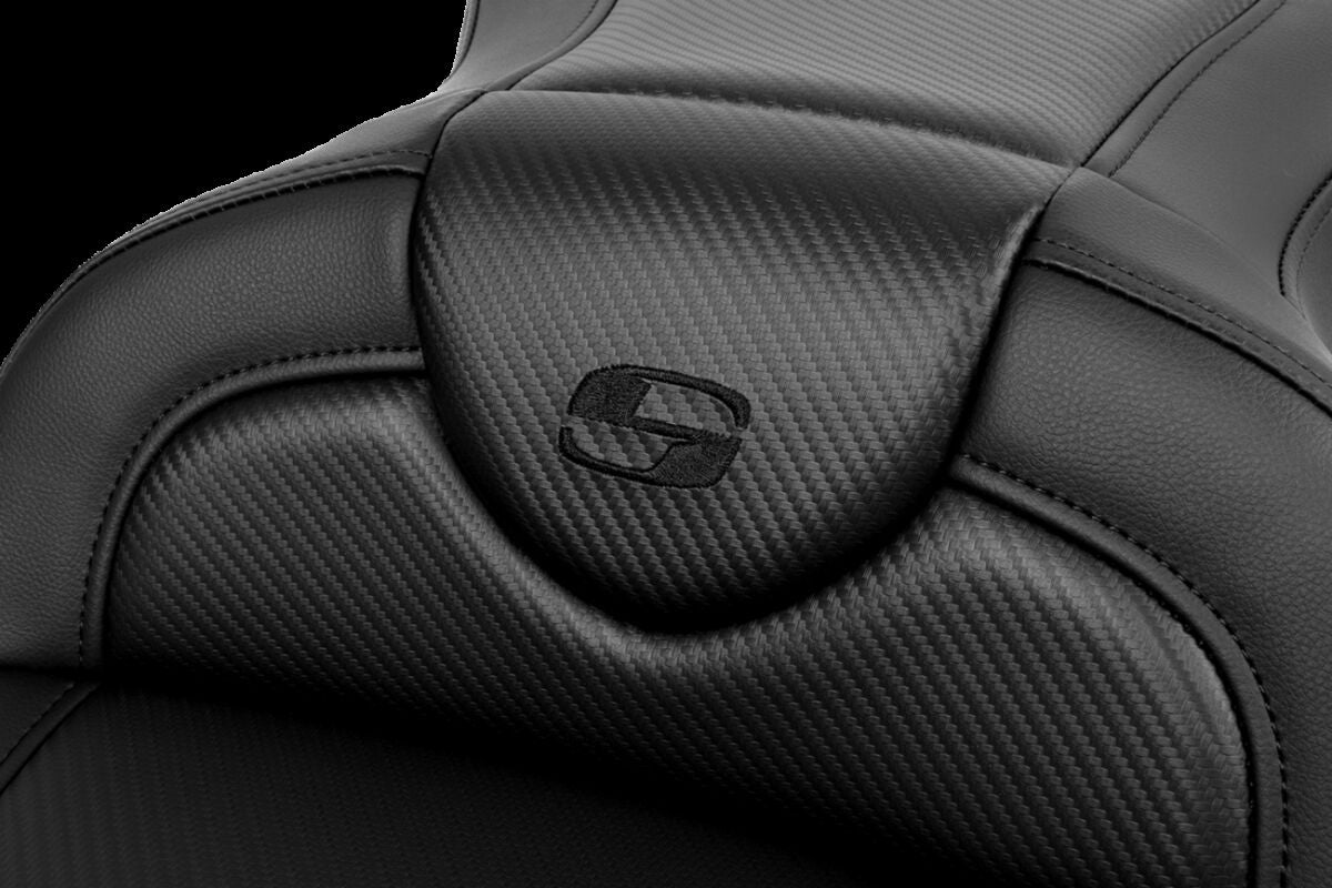 Saddlemen Roadsofa CF Seat, Black Stitch - 08-19 Touring Seat Saddlemen