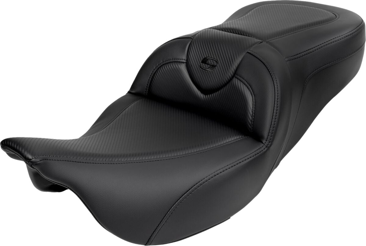 Roadsofa CF Extended Reach With Driver's Backrest Seat, Black Stitch - 08-19 Touring Seat Saddlemen Default Title