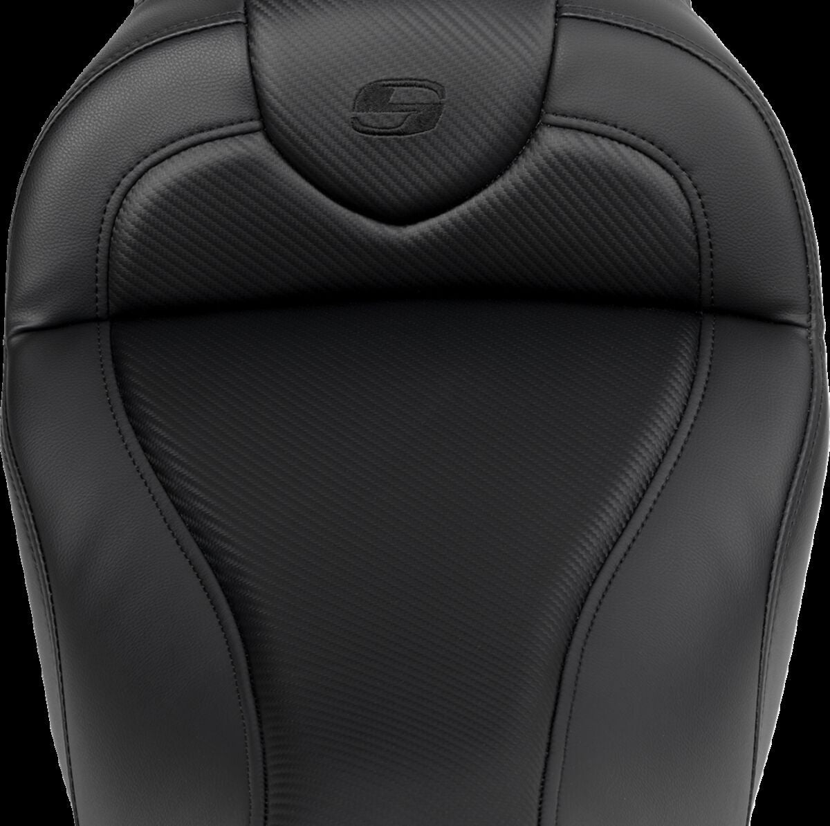 Saddlemen Roadsofa CF Extended Reach With Driver's Backrest Seat, Black Stitch - 08-19 Touring Seat Saddlemen
