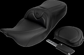 Saddlemen Roadsofa CF Extended Reach With Driver's Backrest Seat, Black Stitch - 08-19 Touring Seat Saddlemen