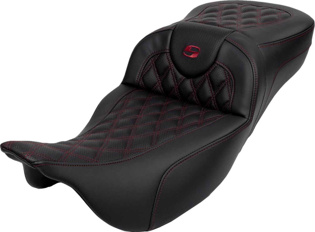 Roadsofa LS Extended Reach With Driver's Backrest Seat, Burg Stitch - 08-23 Touring Seat Saddlemen Default Title
