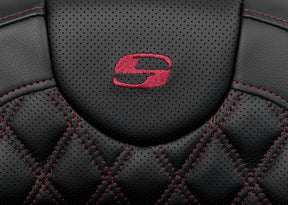 Roadsofa LS Extended Reach With Driver's Backrest Seat, Burg Stitch - 08-23 Touring Seat Saddlemen