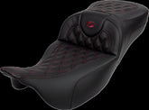 Saddlemen Roadsofa LS Extended Reach With Driver's Backrest Seat, Burg Stitch - 08-23 Touring Seat Saddlemen