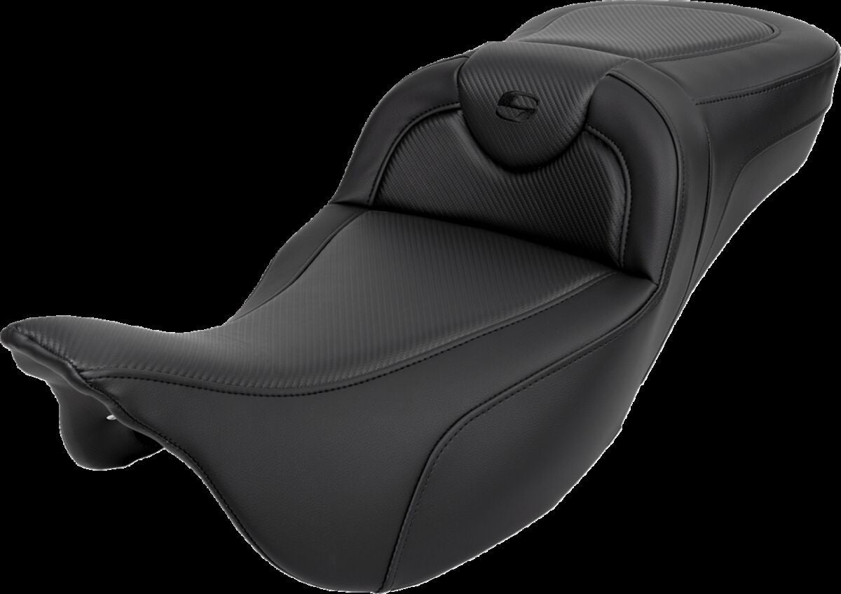 Saddlemen Roadsofa CF Extended Reach Seat, Black Stitch - 08-23 Touring Seat Saddlemen