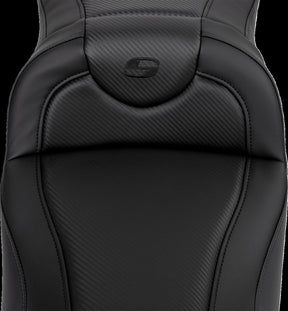 Saddlemen Roadsofa CF Extended Reach Seat, Black Stitch - 08-23 Touring Seat Saddlemen