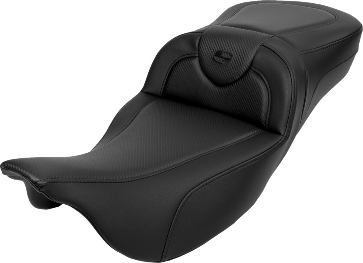 Roadsofa CF Extended Reach With Driver's Backrest Seat, Black Stitch - 08-23 Touring Seat Saddlemen Default Title