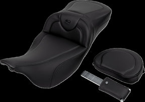 Saddlemen Roadsofa CF Extended Reach With Driver's Backrest Seat, Black Stitch - 08-23 Touring Seat Saddlemen