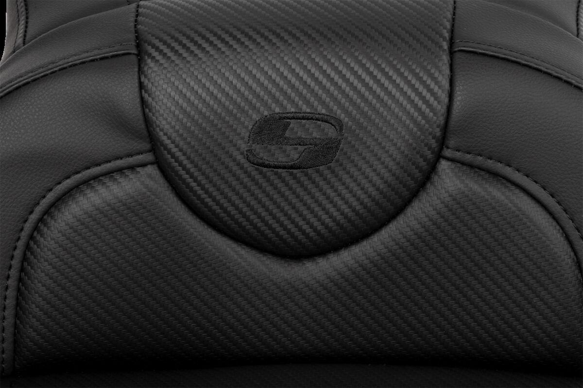 Saddlemen Roadsofa CF Extended Reach With Driver's Backrest Seat, Black Stitch - 08-23 Touring Seat Saddlemen