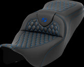 Saddlemen Roadsofa HC Seat, Blue Stitch - 08-24 Touring Seat Saddlemen