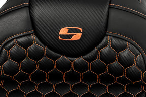 Roadsofa HC Seat, Orange Stitch - 08-24 Touring Seat Saddlemen