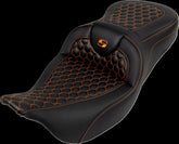 Saddlemen Roadsofa HC Seat, Orange Stitch - 08-24 Touring Seat Saddlemen