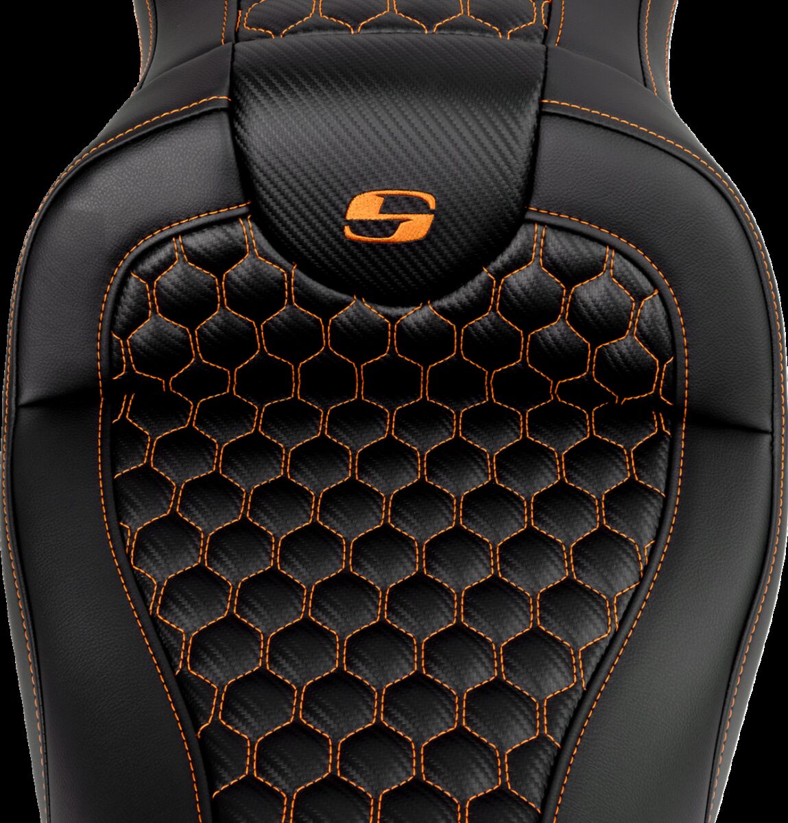 Saddlemen Roadsofa HC Seat, Orange Stitch - 08-24 Touring Seat Saddlemen