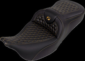Saddlemen Roadsofa HC Seat, Gold Stitch - 08-24 Touring Seat Saddlemen