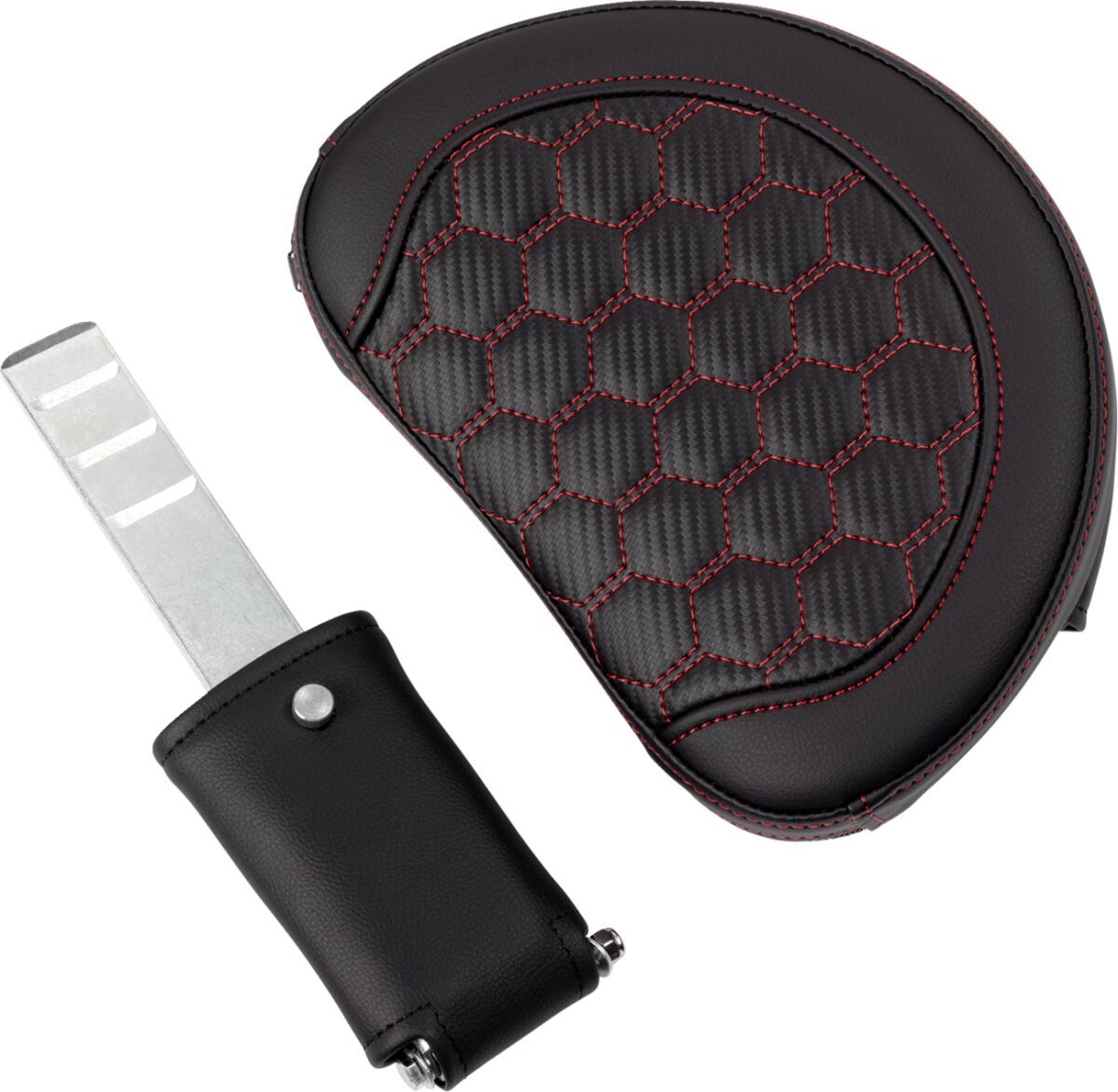 Roadsofa HC With Driver's Backrest Seat, Red Stitch - 08-24 Touring Seat Saddlemen