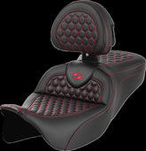 Saddlemen Roadsofa HC With Driver's Backrest Seat, Red Stitch - 08-24 Touring Seat Saddlemen
