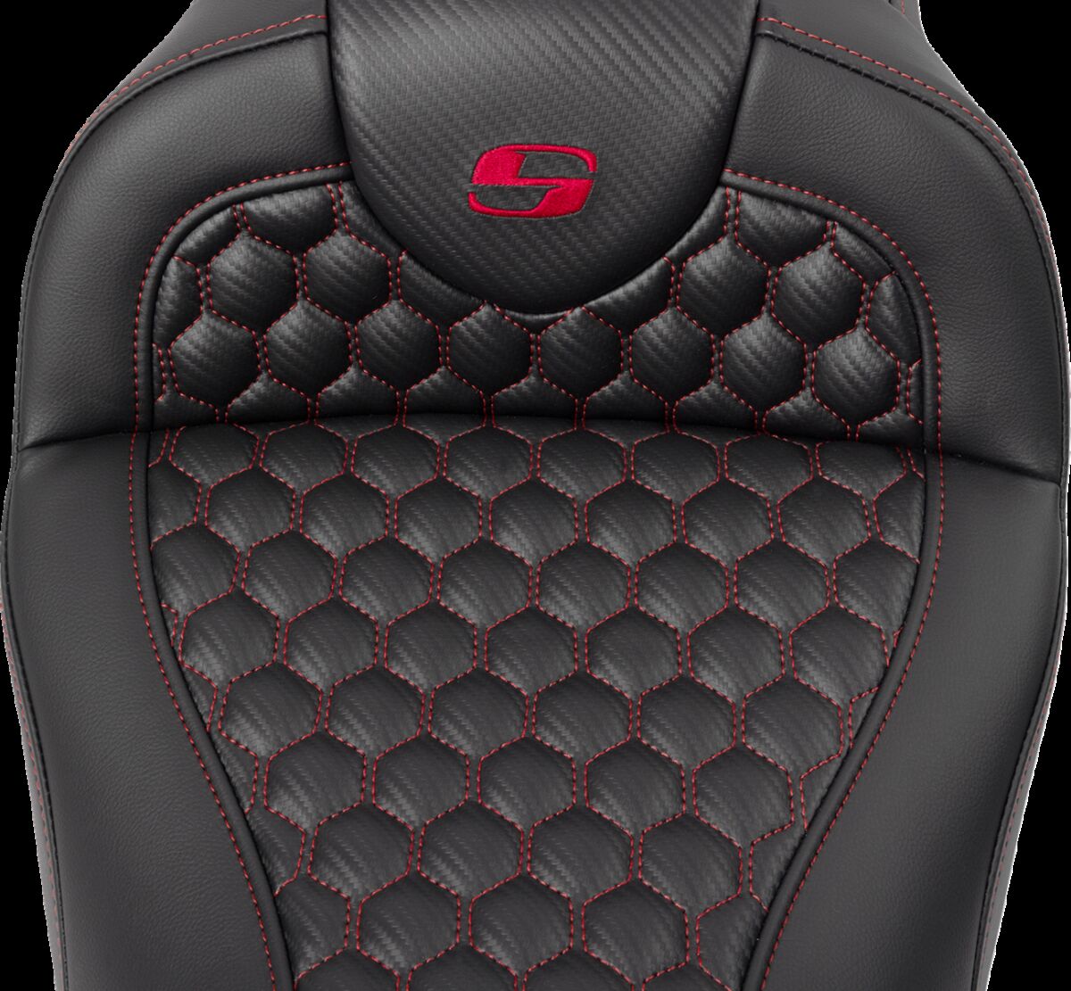 Saddlemen Roadsofa HC With Driver's Backrest Seat, Red Stitch - 08-24 Touring Seat Saddlemen