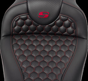Saddlemen Roadsofa HC With Driver's Backrest Seat, Red Stitch - 08-24 Touring Seat Saddlemen