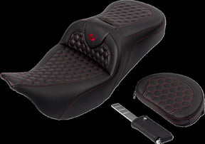 Saddlemen Roadsofa HC With Driver's Backrest Seat, Red Stitch - 08-24 Touring Seat Saddlemen