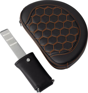 Roadsofa HC With Driver's Backrest Seat, Orange Stitch - 08-24 Touring Seat Saddlemen