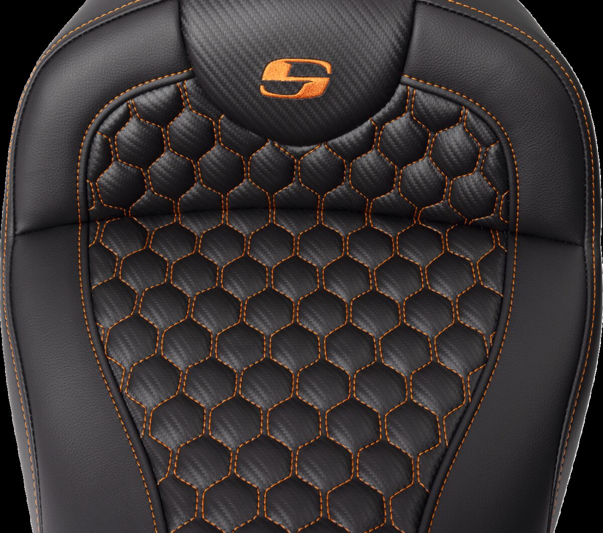 Saddlemen Roadsofa HC With Driver's Backrest Seat, Orange Stitch - 08-24 Touring Seat Saddlemen