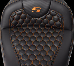 Saddlemen Roadsofa HC With Driver's Backrest Seat, Orange Stitch - 08-24 Touring Seat Saddlemen