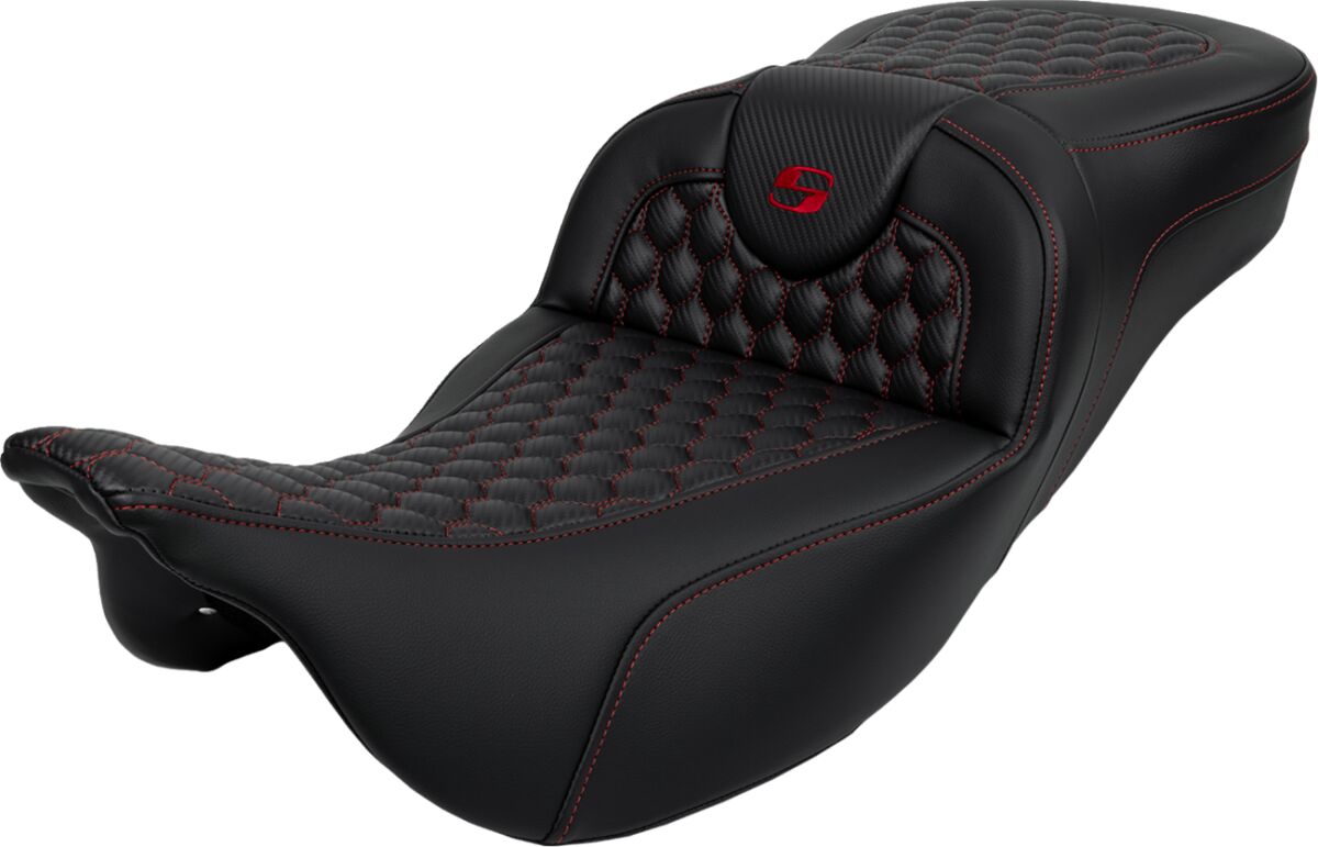 Roadsofa HC Extended Reach Seat, Red Stitch - 08-24 Touring Seat Saddlemen Default Title