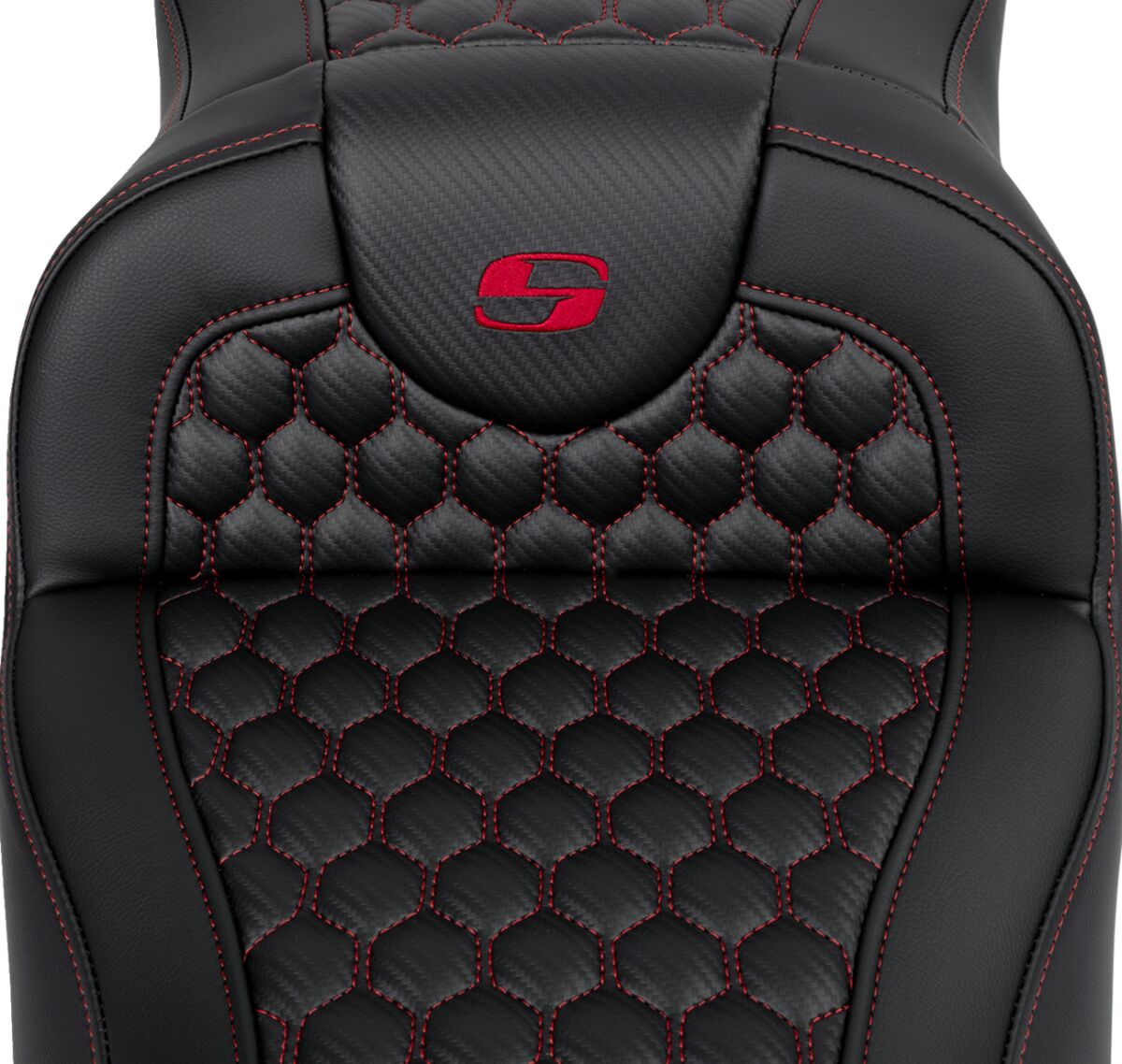 Roadsofa HC Extended Reach Seat, Red Stitch - 08-24 Touring Seat Saddlemen