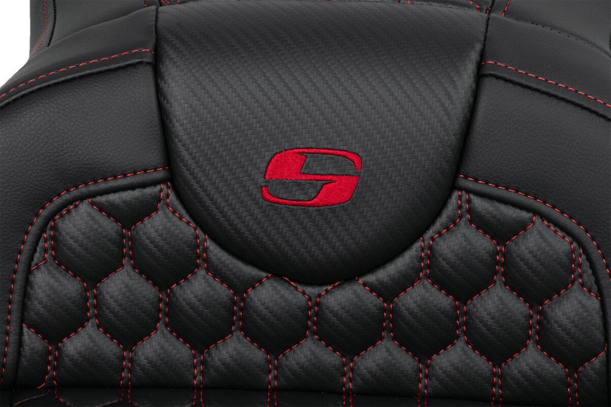 Roadsofa HC Extended Reach Seat, Red Stitch - 08-24 Touring Seat Saddlemen