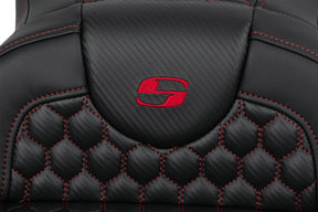 Roadsofa HC Extended Reach Seat, Red Stitch - 08-24 Touring Seat Saddlemen
