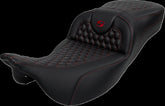 Saddlemen Roadsofa HC Extended Reach Seat, Red Stitch - 08-24 Touring Seat Saddlemen
