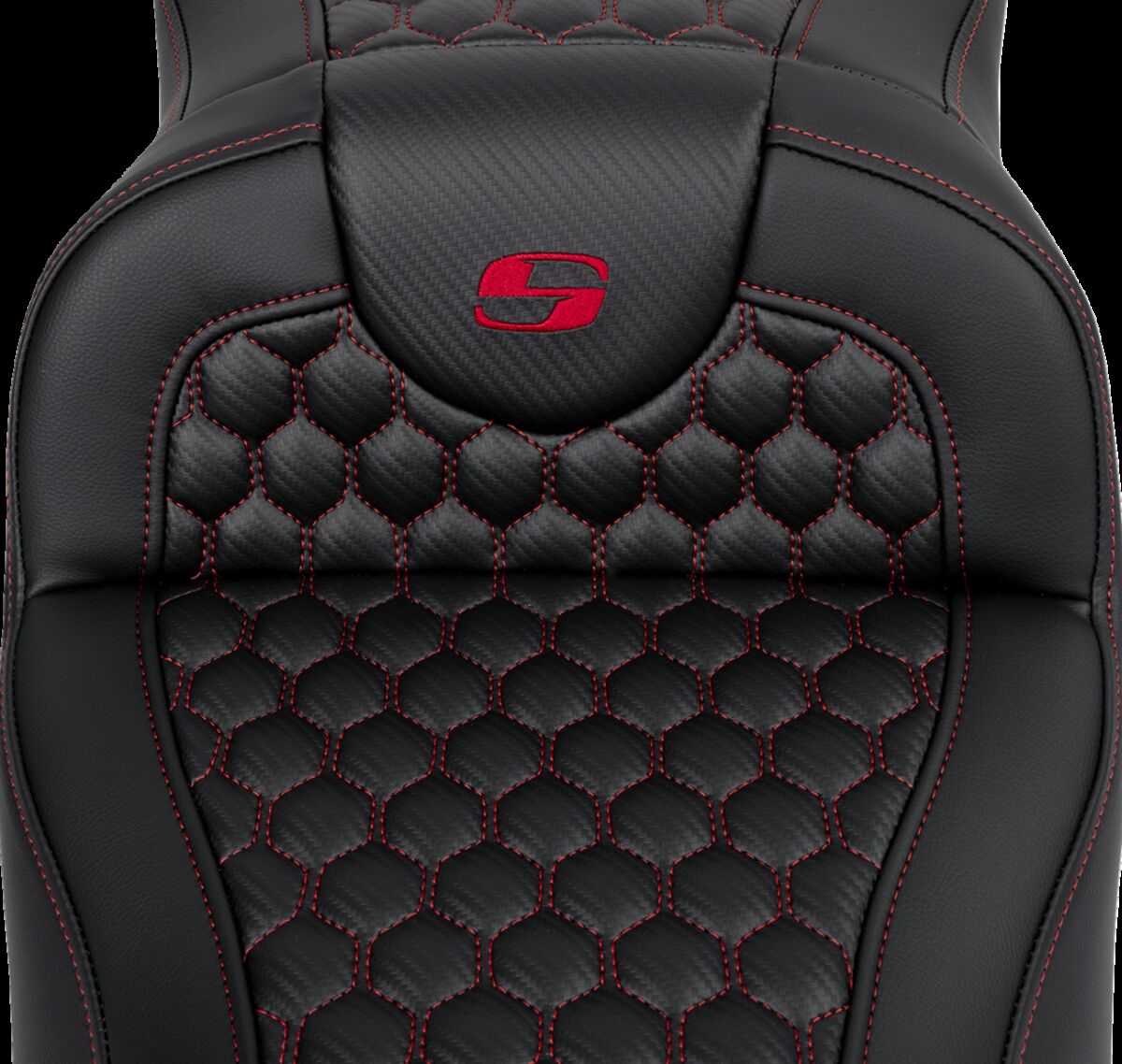 Saddlemen Roadsofa HC Extended Reach Seat, Red Stitch - 08-24 Touring Seat Saddlemen