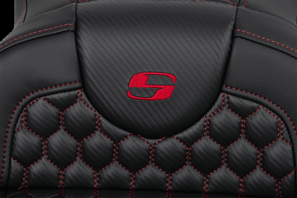 Saddlemen Roadsofa HC Extended Reach Seat, Red Stitch - 08-24 Touring Seat Saddlemen