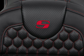 Saddlemen Roadsofa HC Extended Reach Seat, Red Stitch - 08-24 Touring Seat Saddlemen