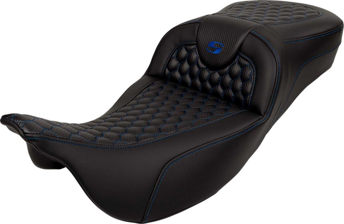 Roadsofa HC Extended Reach Seat, Blue Stitch - 08-24 Touring Seat Saddlemen Default Title