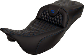 Roadsofa HC Extended Reach Seat, Blue Stitch - 08-24 Touring Seat Saddlemen Default Title