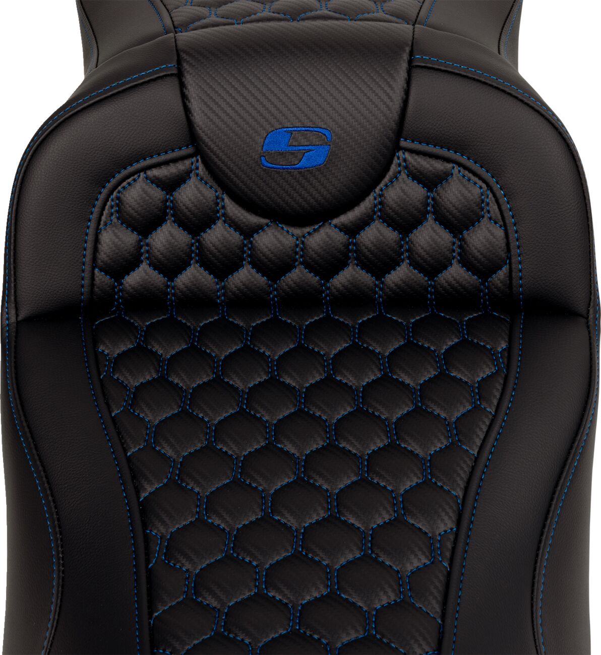 Roadsofa HC Extended Reach Seat, Blue Stitch - 08-24 Touring Seat Saddlemen