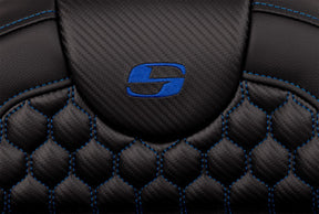 Roadsofa HC Extended Reach Seat, Blue Stitch - 08-24 Touring Seat Saddlemen