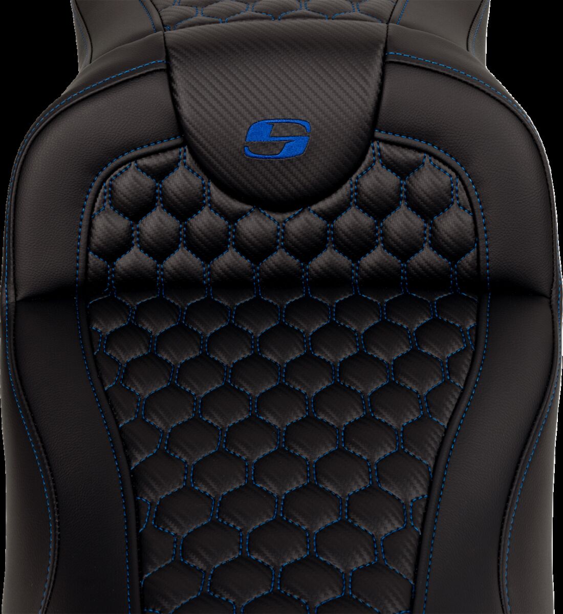 Saddlemen Roadsofa HC Extended Reach Seat, Blue Stitch - 08-24 Touring Seat Saddlemen