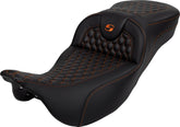 Roadsofa HC Extended Reach Seat, Orange Stitch - 08-24 Touring Seat Saddlemen Default Title