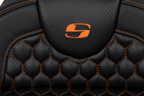 Roadsofa HC Extended Reach Seat, Orange Stitch - 08-24 Touring Seat Saddlemen