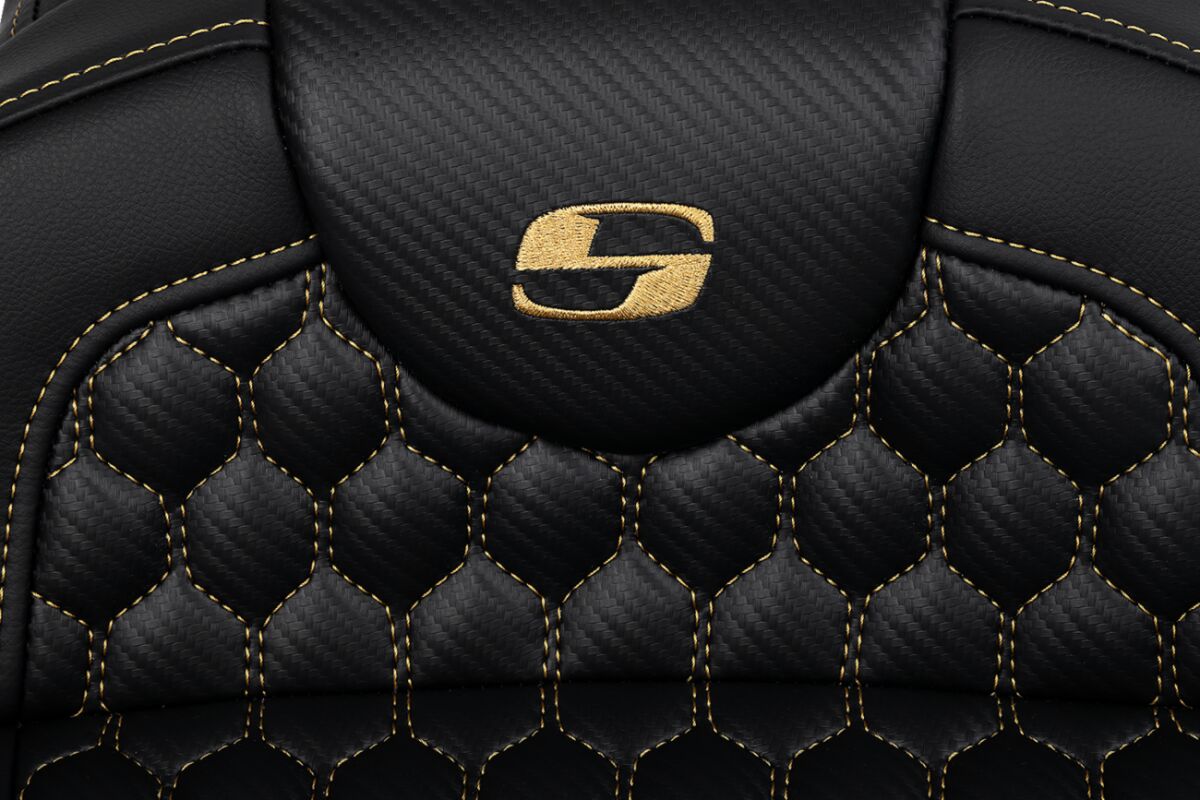 Roadsofa HC Extended Reach Seat, Gold Stitch - 08-24 Touring Seat Saddlemen