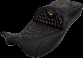 Saddlemen Roadsofa HC Extended Reach Seat, Gold Stitch - 08-24 Touring Seat Saddlemen