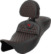 Roadsofa HC Extended Reach With Driver's Backrest Seat, Red Stitch - 08-24 Touring Seat Saddlemen Default Title