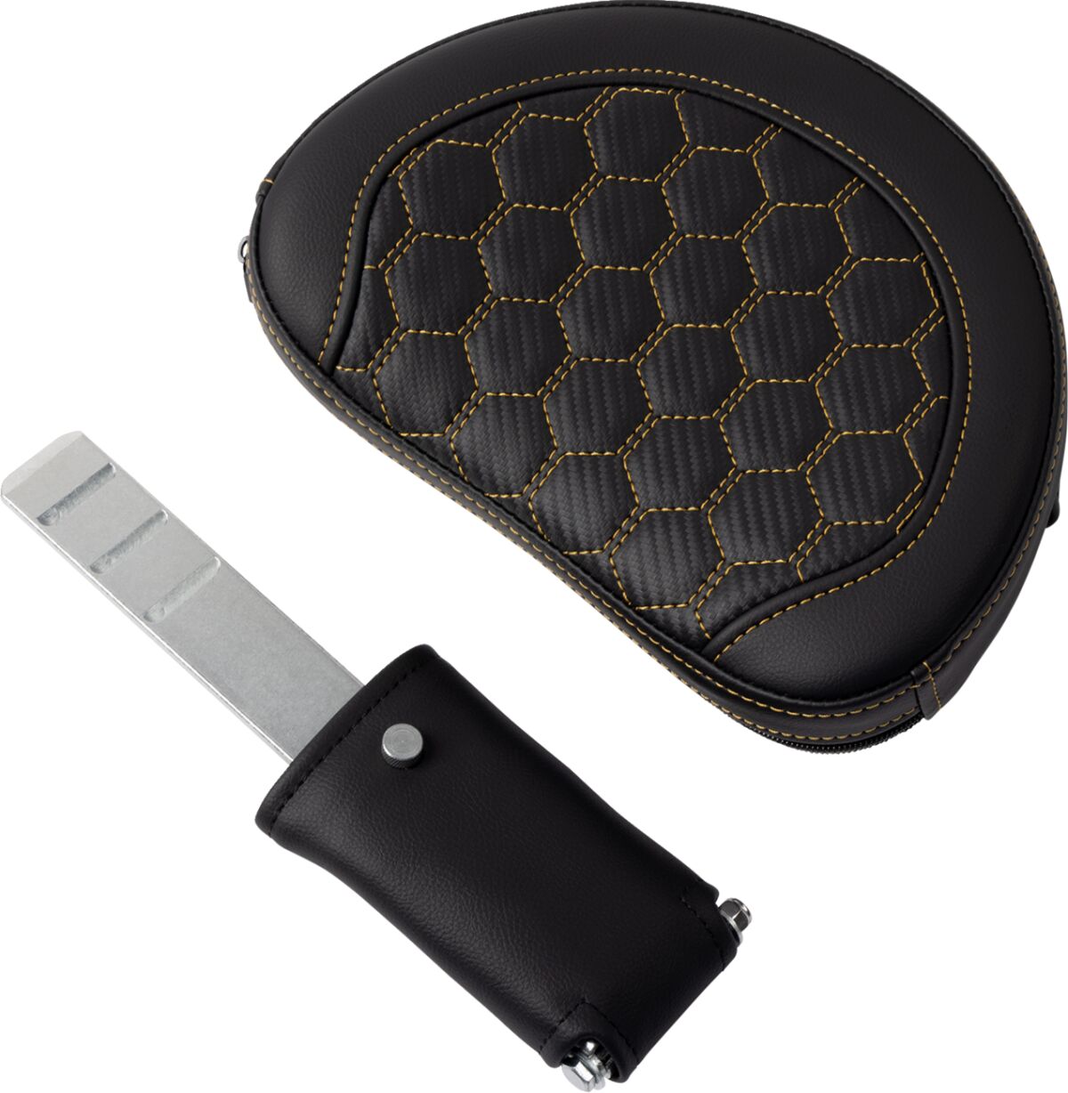 Roadsofa HC Extended Reach With Driver's Backrest Seat, Gold Stitch - 08-24 Touring Seat Saddlemen