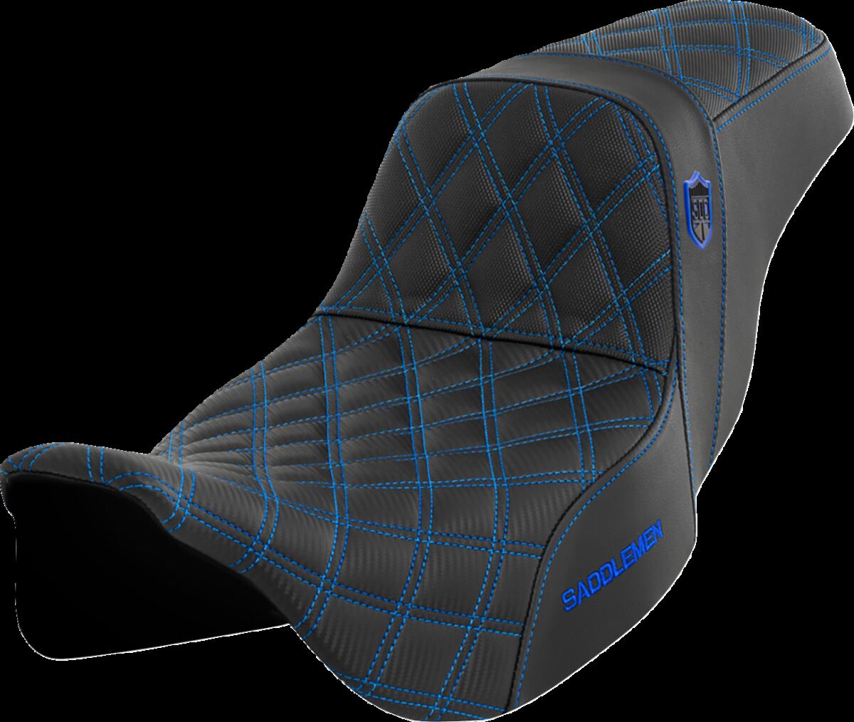 Saddlemen SDC Pro Series Performance Gripper Seat, Blue Stitch - 08-23 Touring Seat Saddlemen